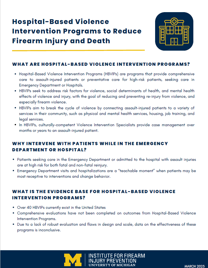 Hospital-Based Violence Intervention Programs - Image