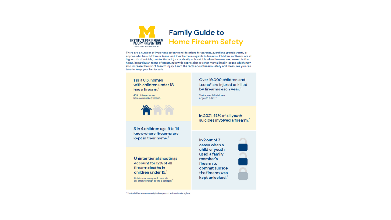 Screenshot of Family Guide to Home Firearm Safety During Covid-19 PDF