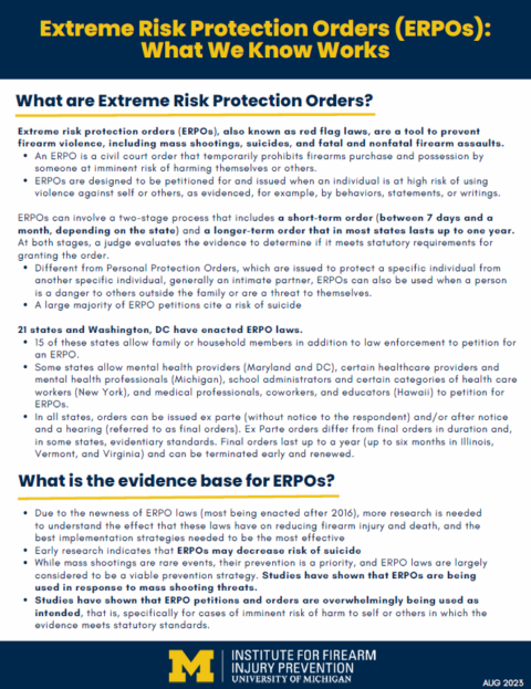 What is an Extreme Risk Protection Order? | Institute for Firearm ...